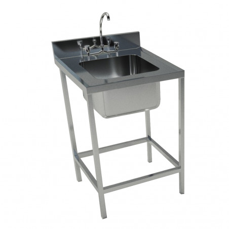 LAVAFONDO INOX 1TZ S/S 80X70CM C/DESAGUE BC-BIG COOK