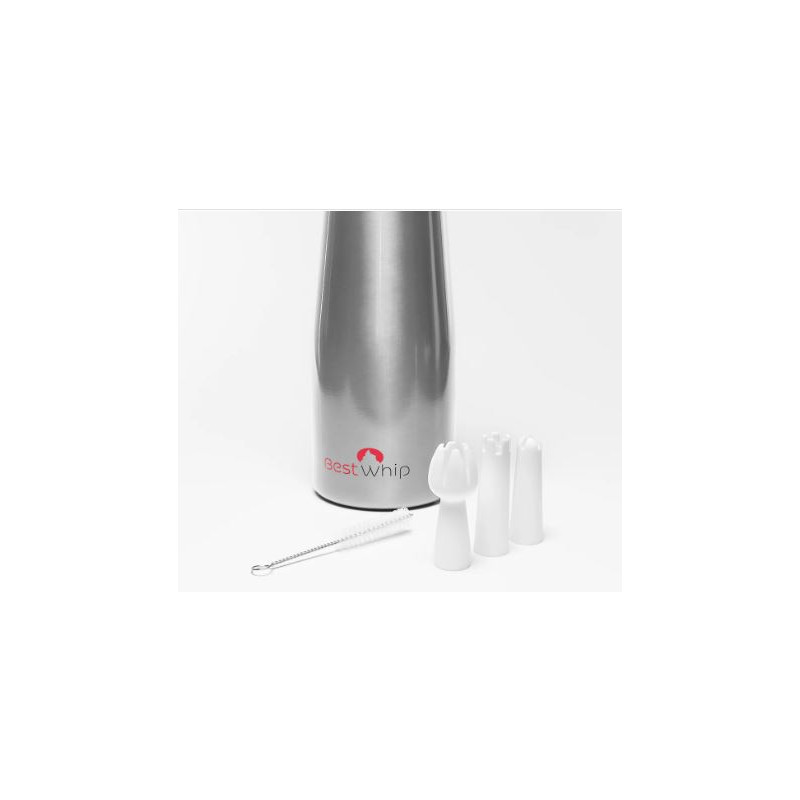 Sifón Crema 0.5LTS Aluminio Plateado  C/Comple. Cabeza Plástica | Bestwhip