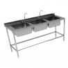 LAVAFONDO 3TZ S/S 190X60CM C/DESAGUE VS196BM3 BC-BIG COOK