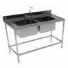 Lavafondo 2 Tazas S/Secador 140x60cm C/Desagüe BC-BIG COOK