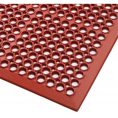 Alfombra Antifatiga Goma Roja 91X152X0.5Cm