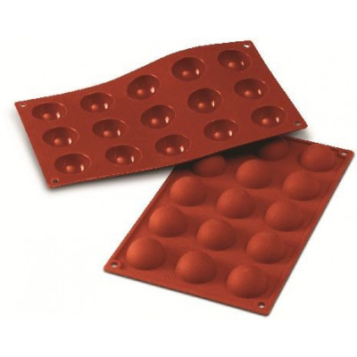 Molde Silicon 15 Media Esferas Ø4X2Cm Silikomart