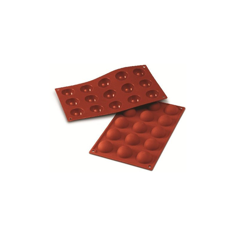 Molde Silicon 15 Media Esferas Ø4X2Cm Silikomart
