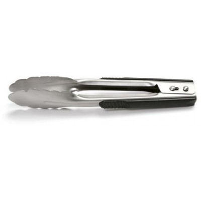 Tenaza Cocina Retractil 23Cm Inox Mango Goma Negra