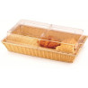 Cesta Polyrattan Rectantgular con Tapa 52.5x32.5x8cm Beige