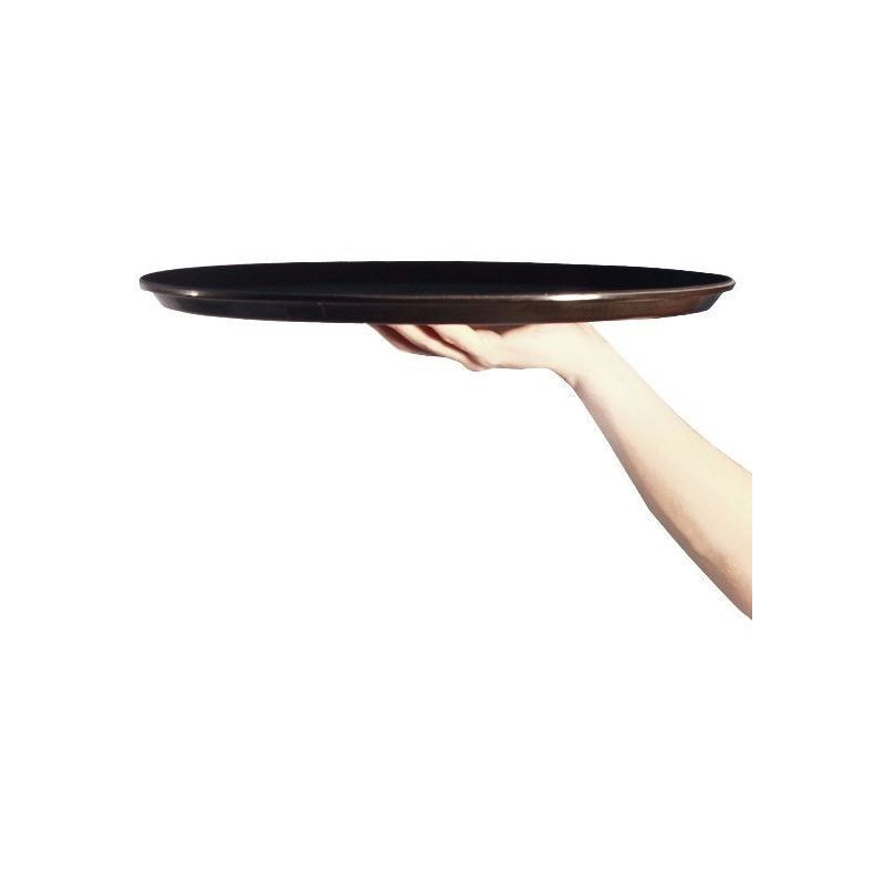 Bandeja garzón plástico antideslizante 40cm negra