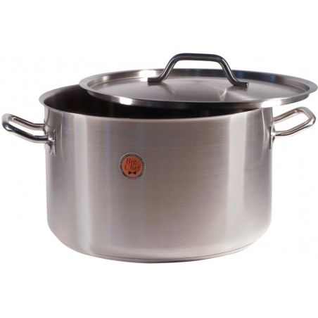 Cacerola Alta 22L Inox 1.0Mm Ø36X22Cm C/Tapa F/Difusor Big C