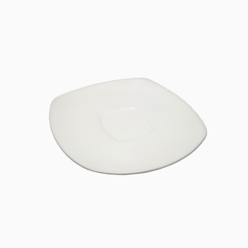SET 6 PLATO PRISMA CAFE CUAD. 12CM PORC BLANCO