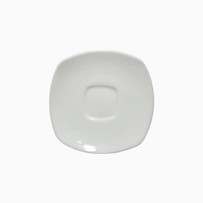 SET 6 PLATO PRISMA CAFE CUAD. 12CM PORC BLANCO