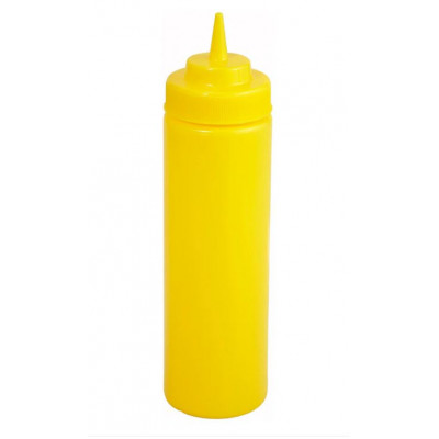 PACK 6 UNID BOTELLA SALSA PLAST AMARILLO 350ML/12OZ BOCA ANCHA PSW-12Y WINWARE®