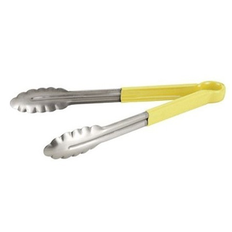 Tenaza Cocina 22Cm Inox Mango Goma Amarillo