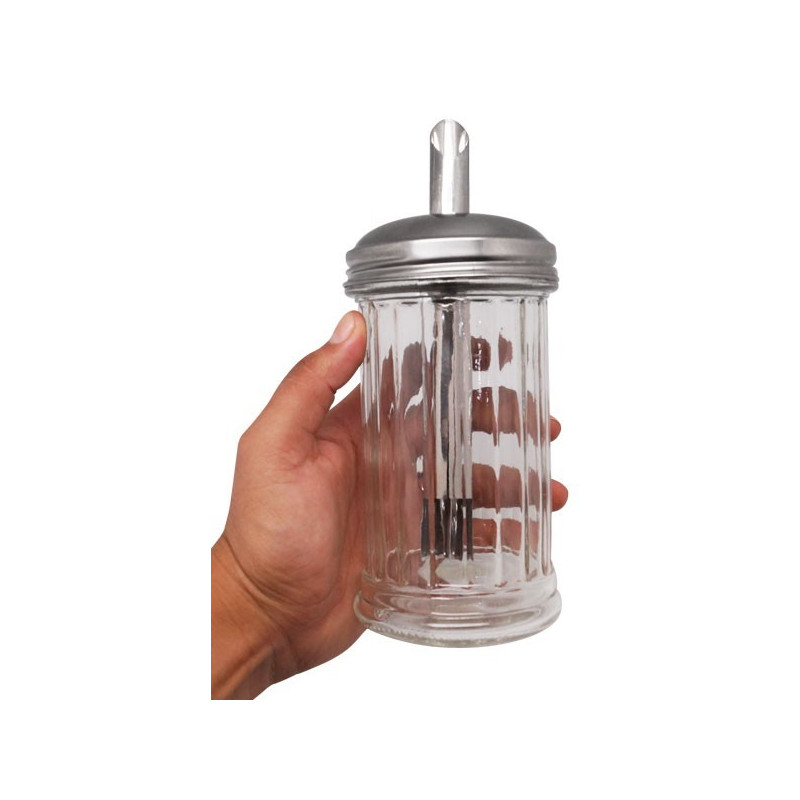 Dispensador Azucar 350Ml Vidrio Tapa C/Tubo