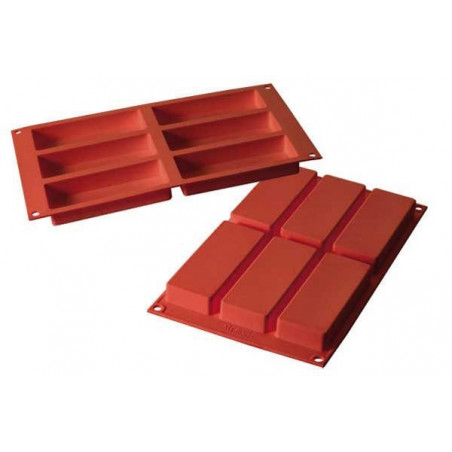 Molde Silicon 6 Rectangulos 12x4.5x2cm | Silikomart