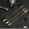 Cuchara de Cocteleria Acero Negro 33Cm con Tenedor Barkeeper