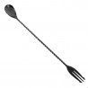 Cuchara de Cocteleria Acero Negro 33Cm con Tenedor Barkeeper