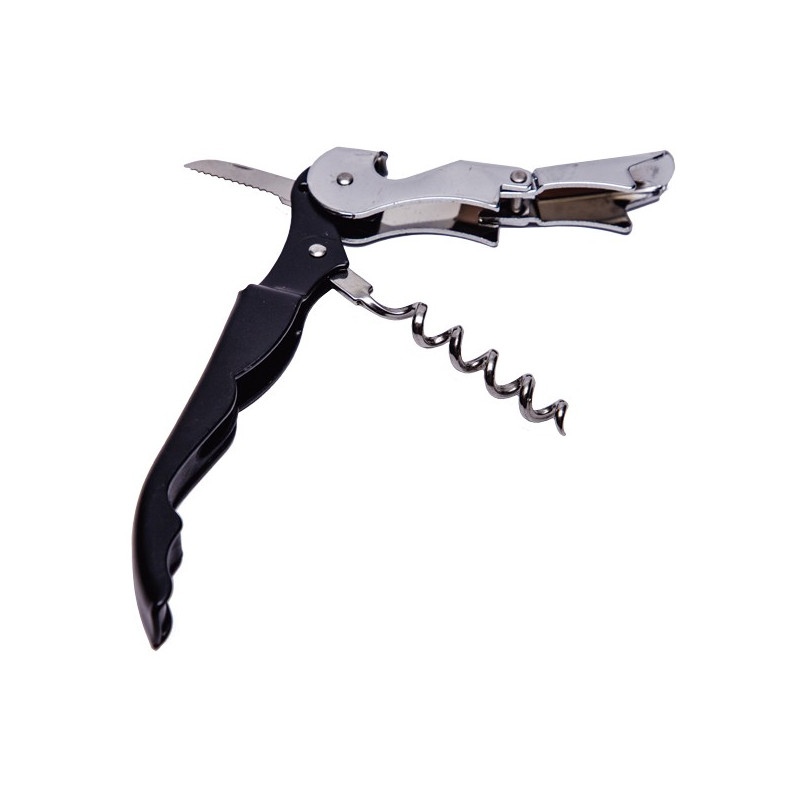 Sacacorcho Dos Tiempos Inox Negro Barkeeper
