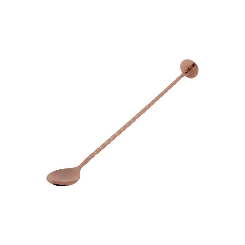 Cuchara de Cocteleria Acero con Baño de Cobre 28cm Barkeeper