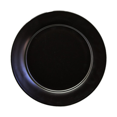 Set plato 25cm 6 piezas porcelana negra Eclipse