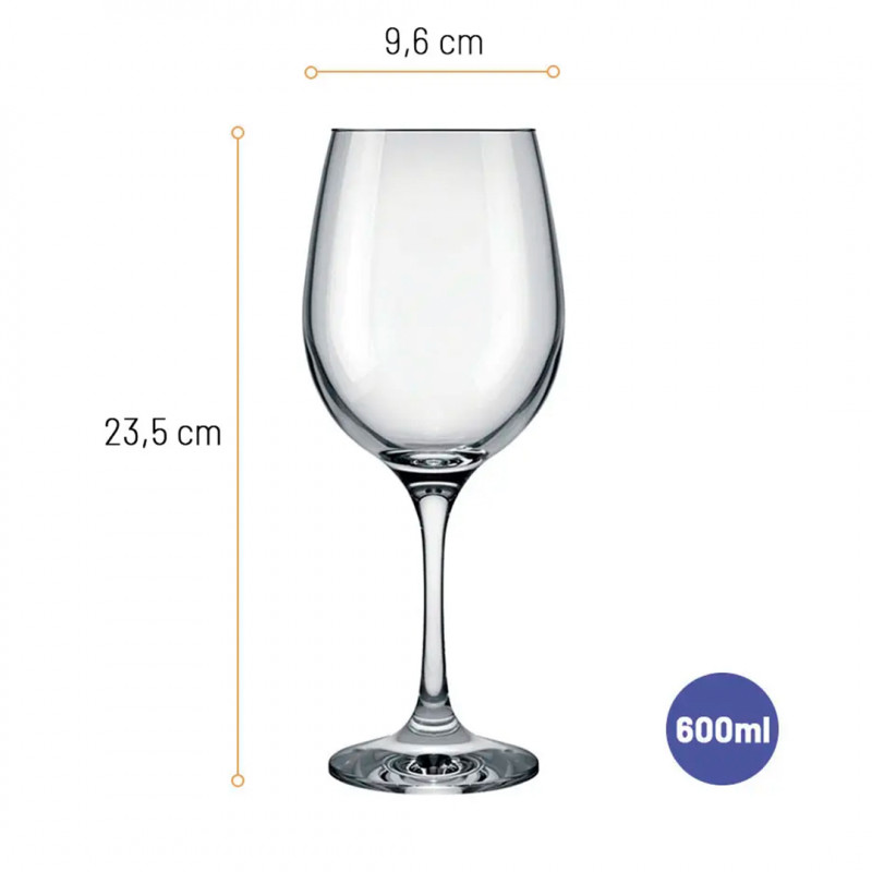 Set copas vino tinto 600ml Barone 6 unidades