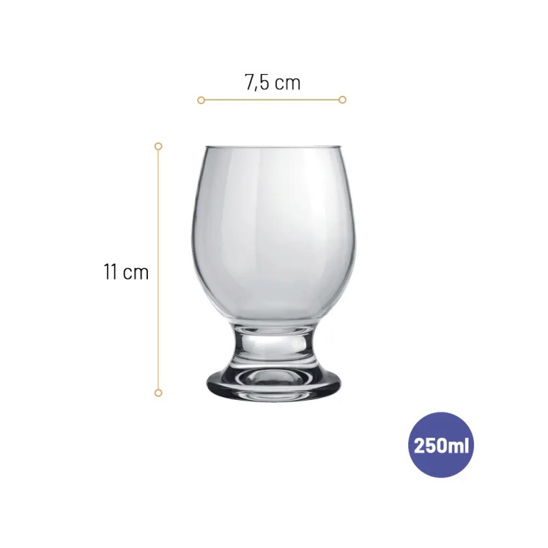 Set 24 Copa Agua Paulista 250Ml Alt 11Cm Ancho 7.5Cm Vid Nadir