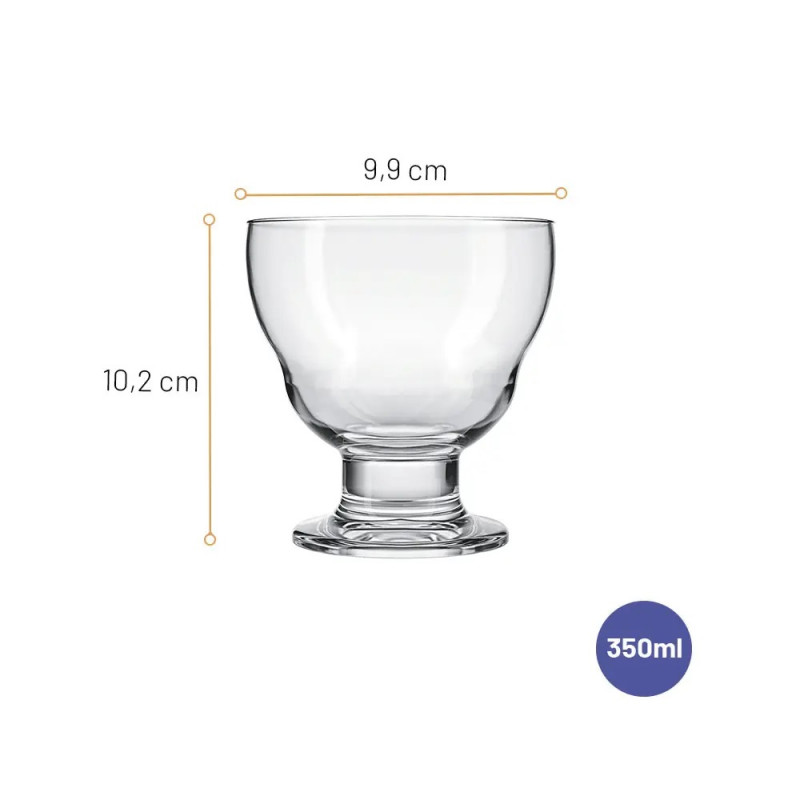 Set 12 copa helado vidrio Samba 360ml Nadir