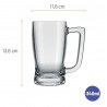 Set 12 Vaso Shopero Taberna 340ml - Alt 13,6cm Diam 7,7cm Vid Nadir