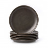 Set 6 plato pan porcelana grafito 16cm Terra