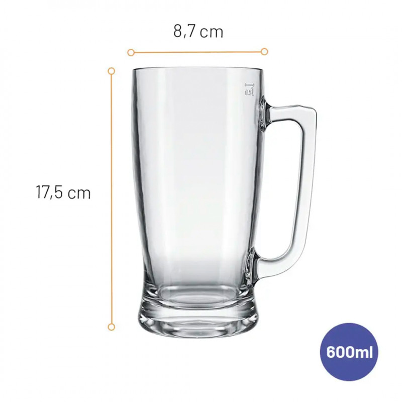 Set 12 Vaso Shopero Taberna 600ml - Alt 17,7cm Diam 8,7cm