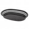 CESTA FAST-FOOD PLAST OVAL/OBL NEGRO 26.5X17.5X5.5CM FFB-107K