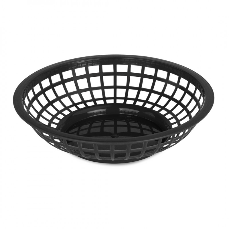 CESTA FAST-FOOD PLAST RDO NEGRO Ø20X5CM FFB-08K