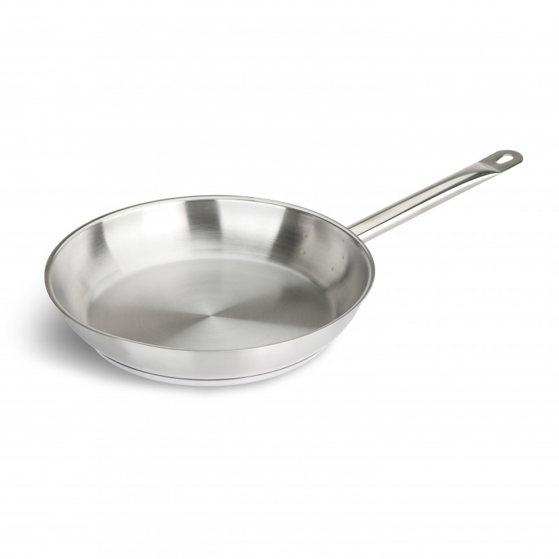 SARTEN INOX 304 Ø28X5CM C/MANGO INOX 304 0.8MM F/DIFUSOR BIG CHEF