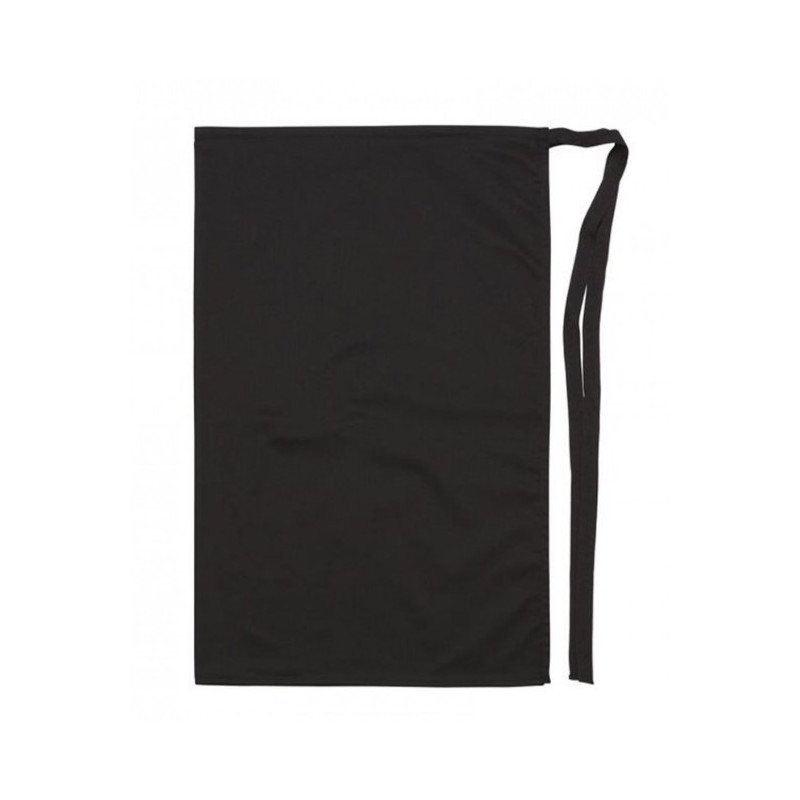 Mandil Chef Largo Negro Sin Bolsillo