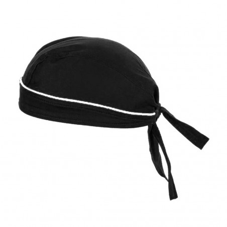 Bandana Negra Con Vivo Blanco