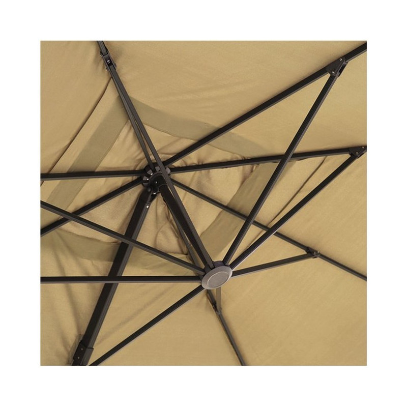 Quitasol para terraza con base beige 3x3m