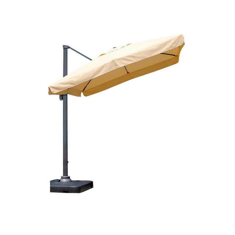Quitasol para terraza con base beige 3x3m