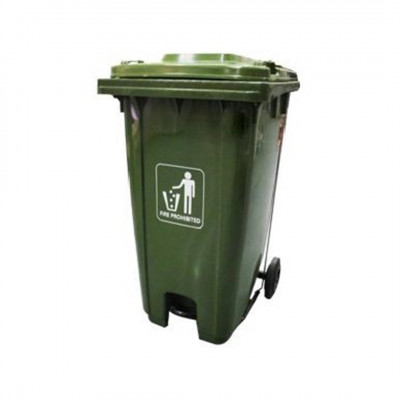 Basurero Plast Verde 240L Tapa+Pedal+Rueda Big Chef