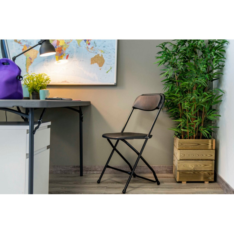 Silla Alex plegable plástico negro Zown