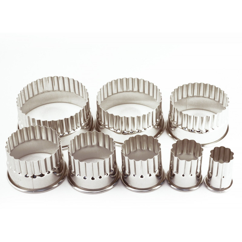 Cortador Masa Cilindro Acanalado Inox Sanneng 8Pzs