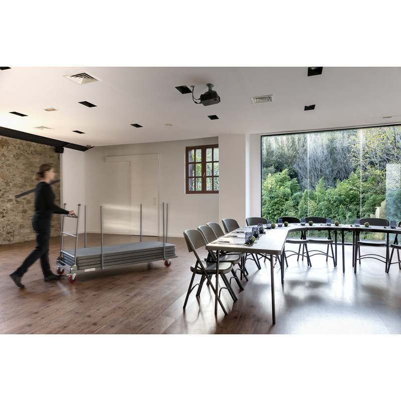 Mesa plastica gris 120x75cm Zown