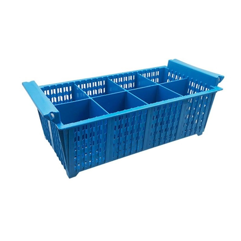 Rack plástico cuchillería sin asas azul