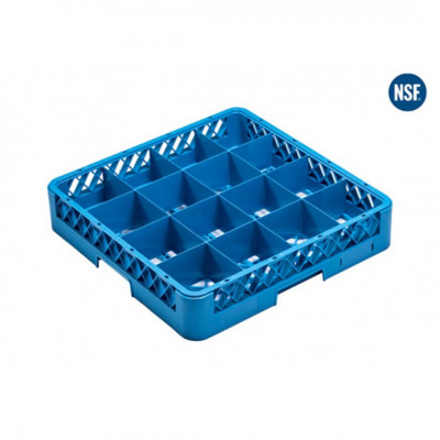 Rack plástico 16 compartimientos azul