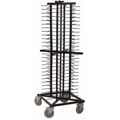 CARRO PORTAPLATOS 96P ACERO NEGRO 67X67X200CM