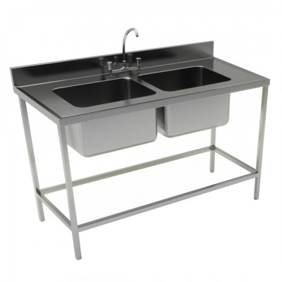 Lavafondo 2 Tazas S/Secador 140x60cm C/Desagüe BC-BIG COOK