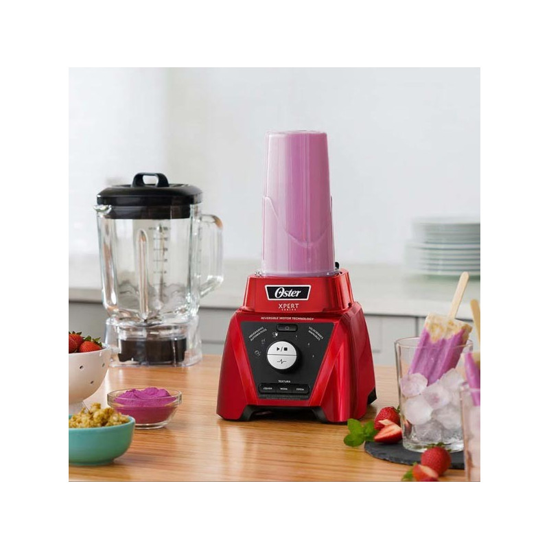 Licuadora Oster Xpert Blst3bcpg 2hp 2 Litros Vaso de Vidrio Rojo