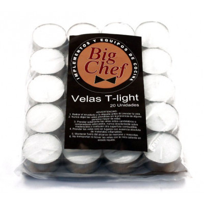 Vela Tealight 20Pzs  Big Chef