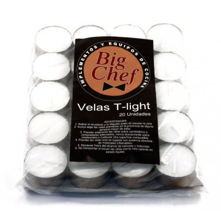 Vela Tealight 20Pzs  Big Chef