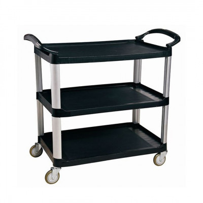 Carro plástico negro de 3 niveles 101x53x95cm