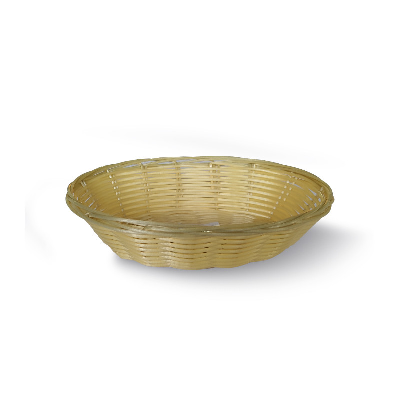 Cesta Polyrattan Ovalada Beige | 18x12x5cm