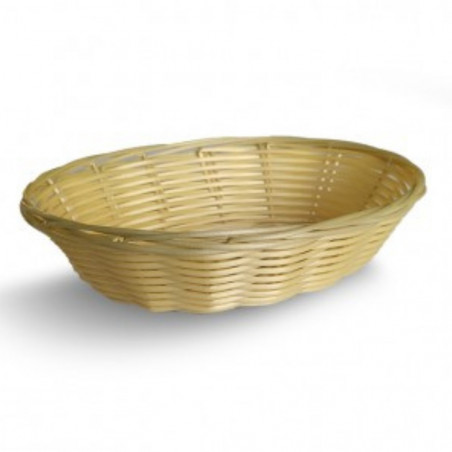Cesta Polyrattan Ovalada Beige | 18x12x5cm