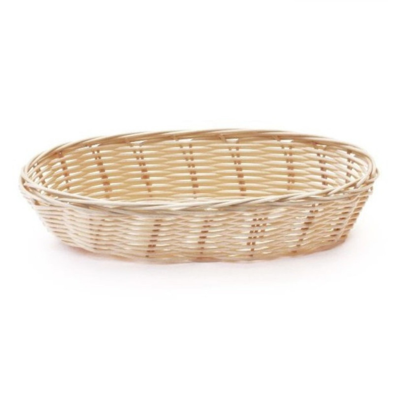 Cesta Polyrattan Ovalada Beige | 23x8.9x5cm